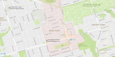 Kort Deer Park kvarter Toronto