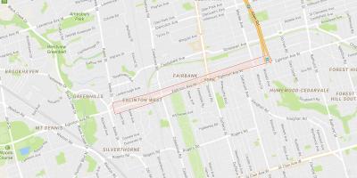 Kort over Eglinton West-kvarter Toronto