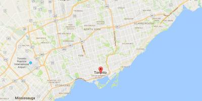 Kort over Finansielle Distrikt distrikt Toronto