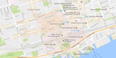 Kort over Underholdnings-Distriktet kvarter Toronto