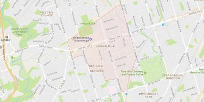 Kort over Golden Mile-kvarter Toronto
