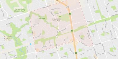 Kort Hillcrest Landsby kvarter Toronto