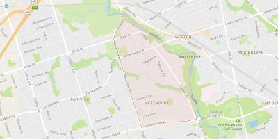 Kort af Humber Højder – Westmount kvarter Toronto