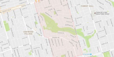 Kort over Humewood–Cedarvale kvarter Toronto