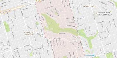 Kort over Humewood–Cedarvale kvarter Toronto