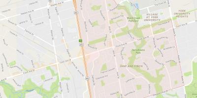 Kort af Jane og Finch-kvarter Toronto