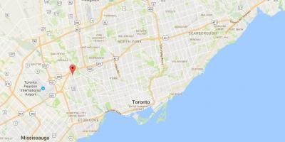 Kort over Kingsview Village-distrikt Toronto