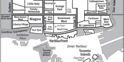 Kort over Kvarteret Sydlige Centrale Toronto