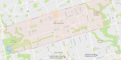 Kort over Newtonbrook kvarter Toronto