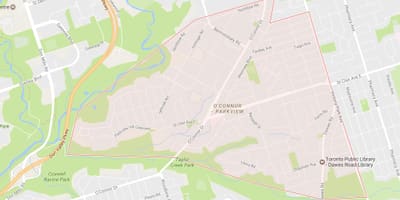 Kort over O ' Connor–Parkview kvarter Toronto