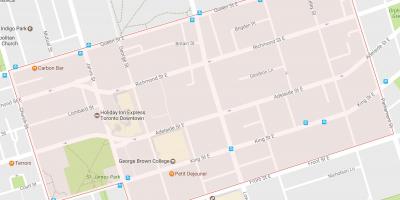 Kort over den Gamle Bydel-kvarter Toronto