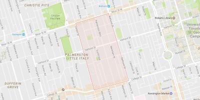 Kort over Palmerston kvarter Toronto