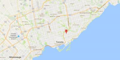 Kort over Pape Village-distrikt Toronto