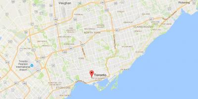Kort af Queen Street West district Toronto
