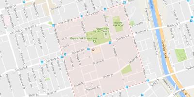 Kort Regent Park kvarter Toronto
