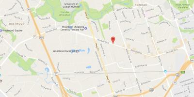 Kort over Rexdale boulevard Toronto