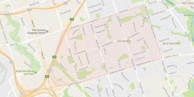 Kort over Richview kvarter Toronto