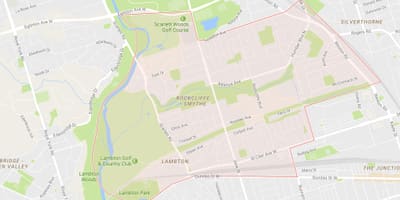 Kort over Rockcliffe–Smythe kvarter Toronto
