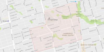 Kort over Rode Park kvarter Toronto
