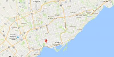 Kort over Roncesvalles-kvarter Toronto