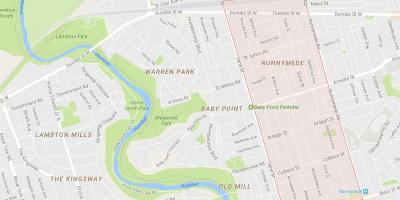Kort over Runnymede-kvarter Toronto