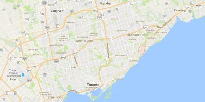 Kort Scarborough Village-distrikt Toronto