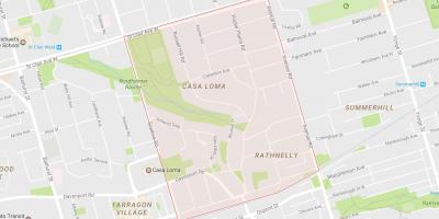 Kort over South Hill-kvarter Toronto