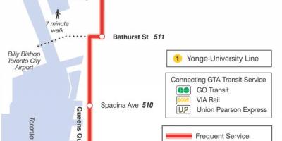 Kort over sporvogn linje 509 Harbourfront