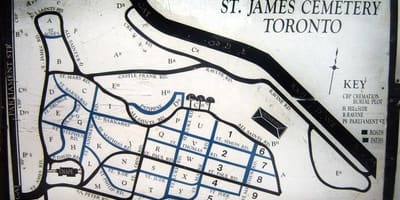 Kort over St. James kirkegård