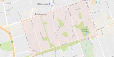 Kort over Steeles kvarter Toronto