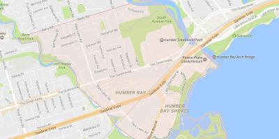 Kort over Stonegate-Queensway kvarter kvarter Toronto