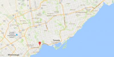 Kort over Stonegate-Queensway kvarter Toronto