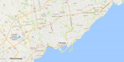 Kort over Sunnylea kvarter Toronto