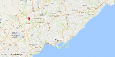 Kort over Thistletown kvarter Toronto
