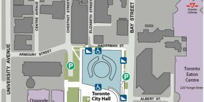 Kort over Toronto City Hall