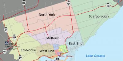 Kort over Toronto City