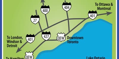 Kort over Toronto kørselsvejledning