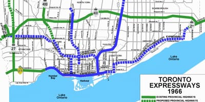 Kort over motorveje Toronto