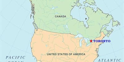 Kort over Toronto på usa