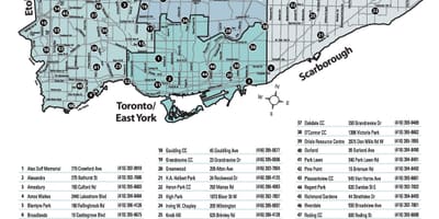 Kort af Udendørs swimmingpools Toronto