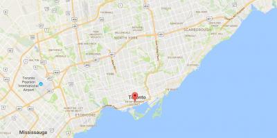 Kort over Underholdnings-Distriktet distriktet Toronto