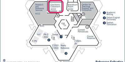 Kort fra university of Toronto Robarts bibliotek elektroniske klasseværelse
