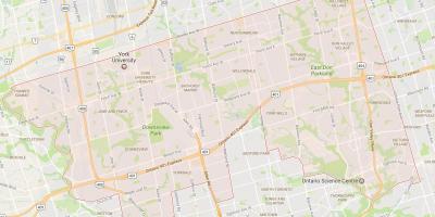 Kort over Uptown Toronto-kvarter Toronto