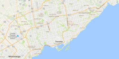 Kort over Victoria Village-distrikt Toronto