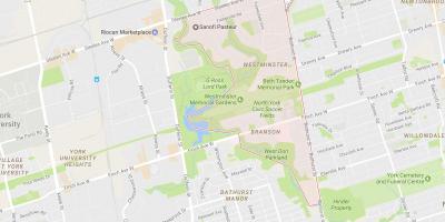 Kort over Westminster–Branson-kvarter Toronto