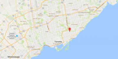 Kort over Woodbine Heightsdistrict Toronto
