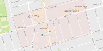 Kort over Yonge og Eglinton kvarter Toronto